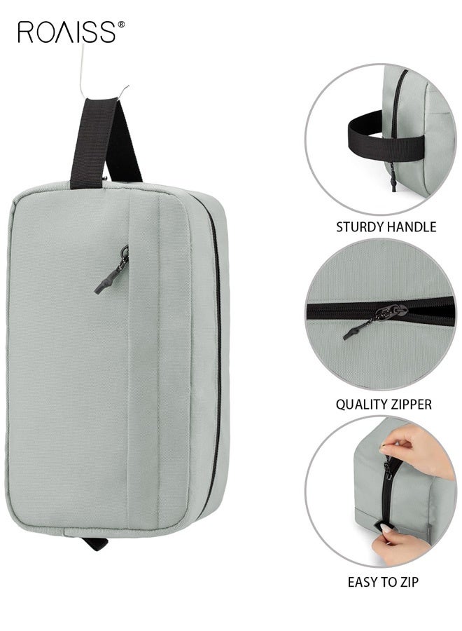 roaiss Unisex Toiletry Bag, Ultra-Lightweight Waterproof Wet/Dry Separation Toiletry Bag, Travel Handheld Storage Pouch, Large Capacity Portable Makeup Bag, Hidden Zipper Toiletry Pouch, Gray - Image 2
