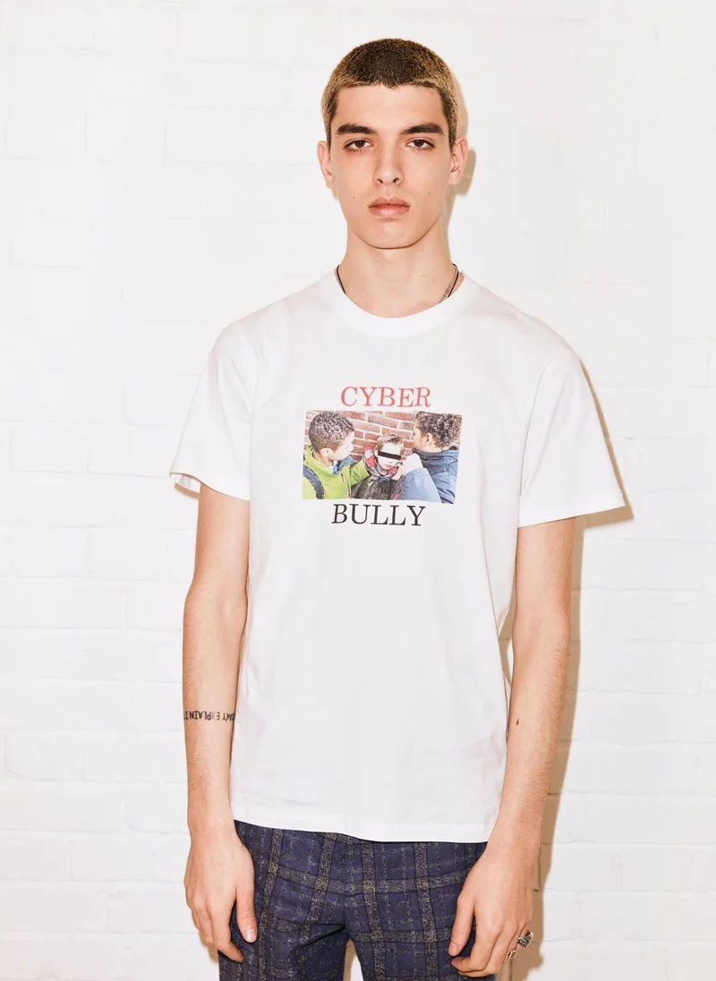 house of holland Cyber Bully' White Tee