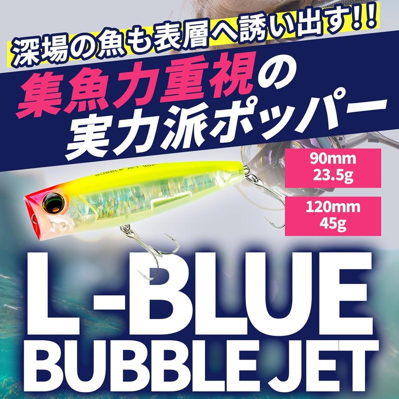 DUEL F1229-HRI Bubble Jet Lure, L-Blue, 4.7 inches (120 mm), Floating Fishing Gear - Image 2