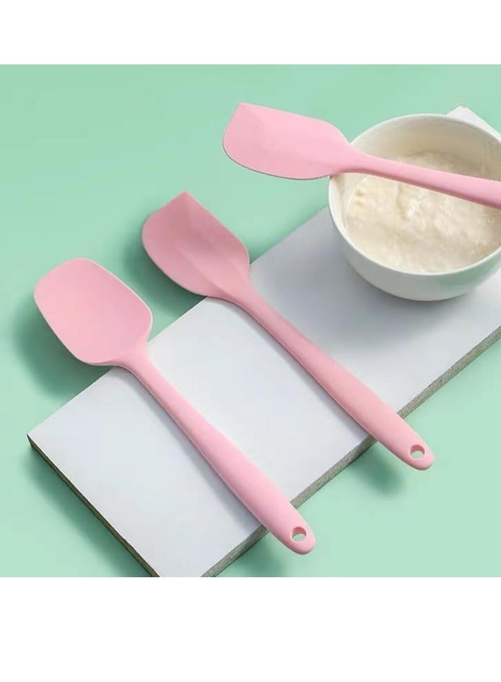 Silicone Spatula Set, 5PCS Food Grade Mixing Spatulas Heat Resistant Rubber Scraper Spatulas for Baking, Cooking, and Mixing, Non-Stick and Dishwasher Safe (Pink) - Image 3