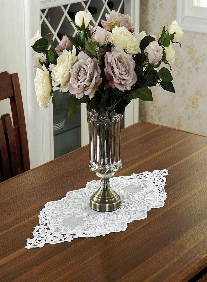 ARTABLE Rectangle Table Runner Lace Macrame Embroidered Table Runners with Exquisite Vintage Shabby Chic for Holiday Wedding Long Dinner Tables (White, 12 x 28 Inch) - Image 2