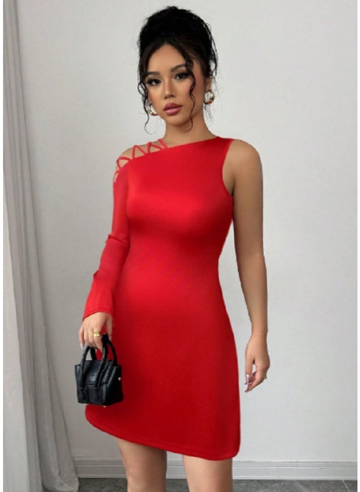 SHEIN  Women's New Solid Color Retro Red Knitted Elastic - Image 4