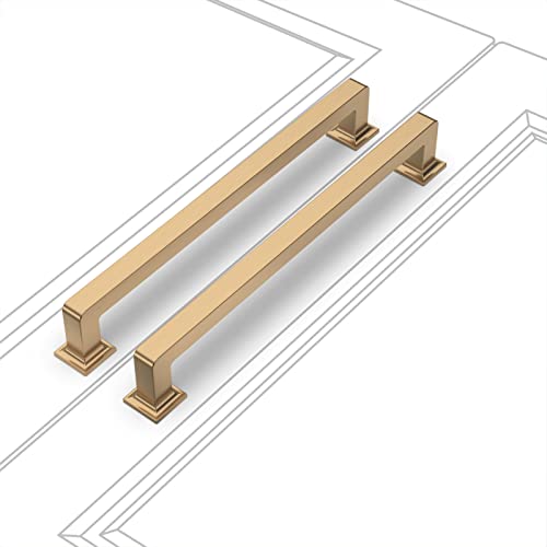 KNOKLOCK 10 Pack 7 Inch(177mm) Kitchen Cabinet Handles Champagne Bronze Cabinet Pulls Gold Kitchen Cabinet Hardware Drawer Pulls for Dresser Cupboard Wardrobe - Image 1