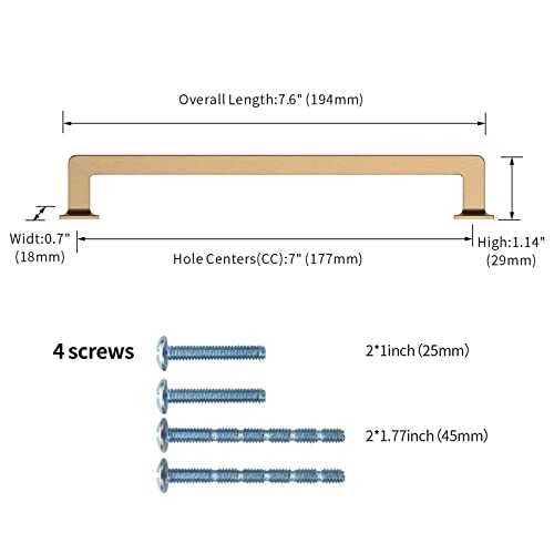 KNOKLOCK 10 Pack 7 Inch(177mm) Kitchen Cabinet Handles Champagne Bronze Cabinet Pulls Gold Kitchen Cabinet Hardware Drawer Pulls for Dresser Cupboard Wardrobe - Image 2