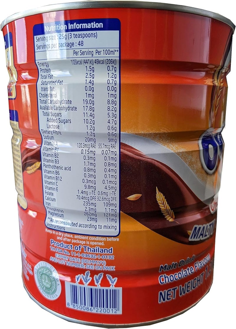 Ovaltine Malt Chocolate Beverage Mix Drink - 1200 Gram Large Tin from Thailand - Image 4