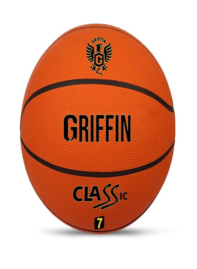 Griffin Basketball Rubber Anti-Slip Grip Outdoor Rubber Basketball for Youth & Boys of 14 Year & Above Basketball Brick Without Air Pump - Image 1