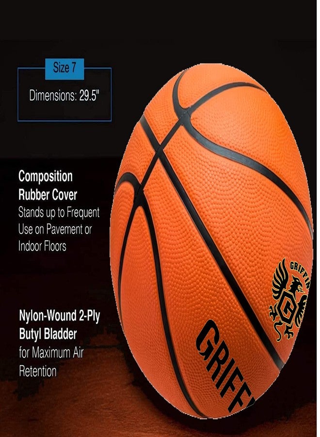 Griffin Basketball Rubber Anti-Slip Grip Outdoor Rubber Basketball for Youth & Boys of 14 Year & Above Basketball Brick Without Air Pump - Image 3