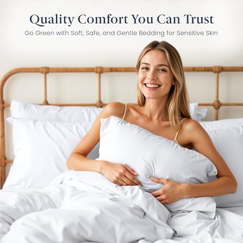 Ella Jayne Viscose Derived from Bamboo Sheets Set (4 Pieces) Queen Size, Ultra Soft & Luxuriously Cooling, Eco-Friendly Queen Sheet Set Deep Pockets 16 Inch (White) - Image 2