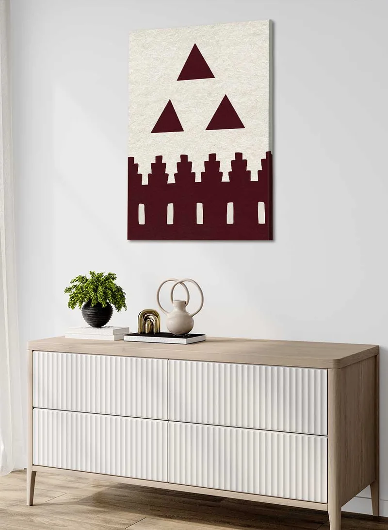 لوحة لوحة كانفاس على إطار خشبي بتصميم مستوحى من الطابع السعودي