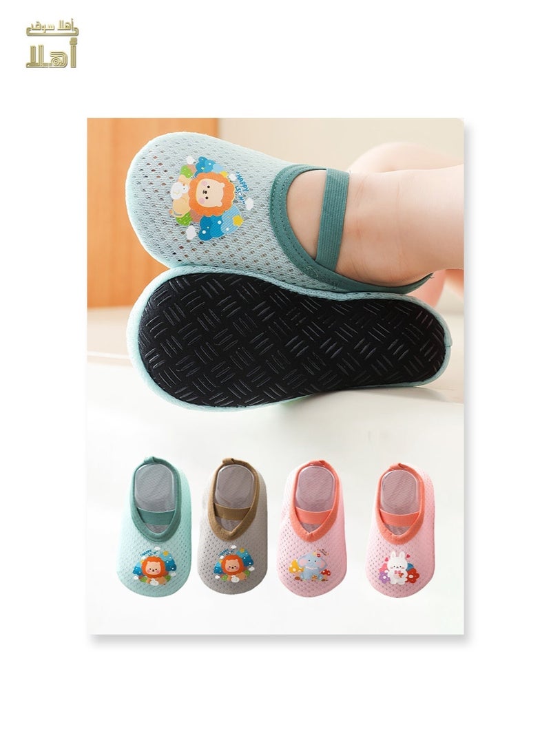 Kids Non-Slip Floor Socks with Silicone Sole – Lightweight & Breathable, 4 Animal Designs-Happy Elephant - Image 3