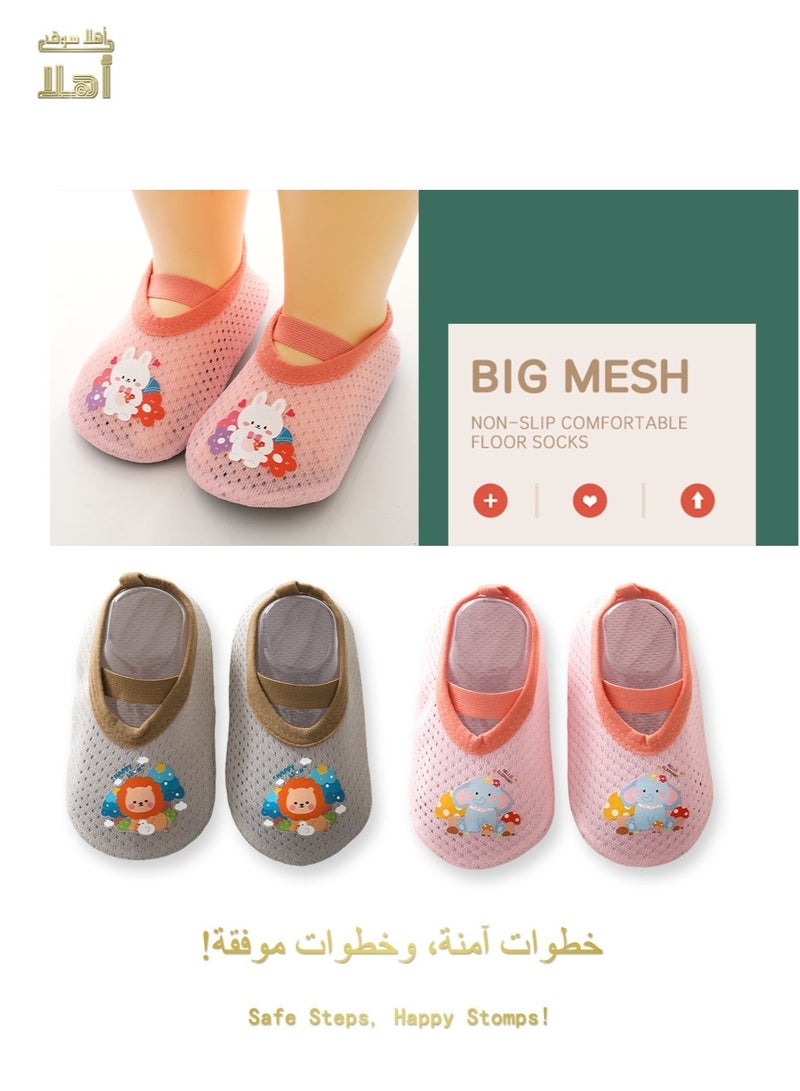 Kids Non-Slip Floor Socks with Silicone Sole – Lightweight & Breathable, 4 Animal Designs-Happy Elephant - Image 4