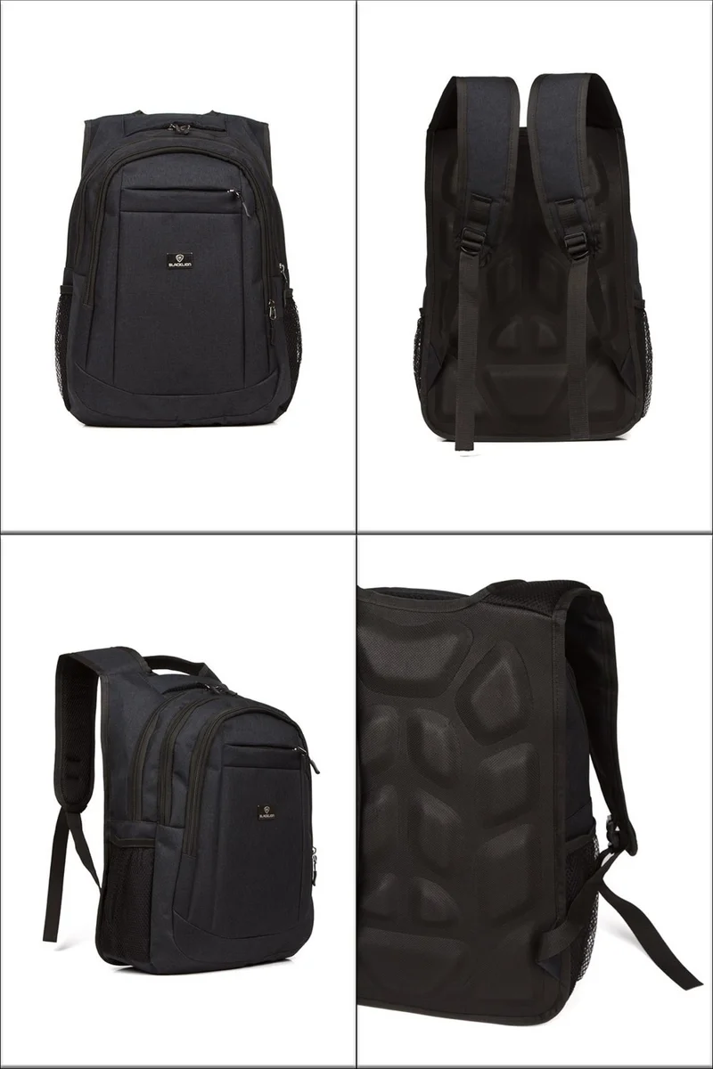 Avca Unisex Black Water Resistant Canvas Fabric Daily School and Travel Backpack with Adjustable Shoulder Strap