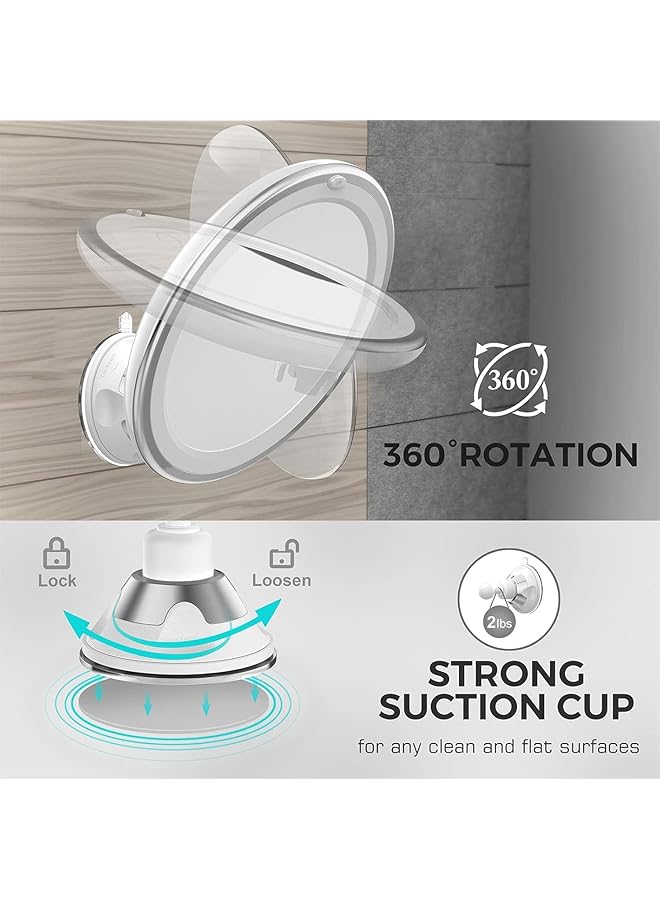 erorex Makeup Mirror With Lights Strong Suction Cup Vanity Mirror 10X Magnifying Lighted Vanity Daylight White Led Portable Illuminated Bathroom Mirrorfor Home Tabletop Bathroom Shower Button - Image 3