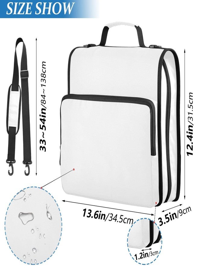 Aslsiy Zipper Binder 1.5 inch White Girls Boys 3-Ring Binder with Shoulder Strap Binders Organizer for School Office Supplies - Image 4