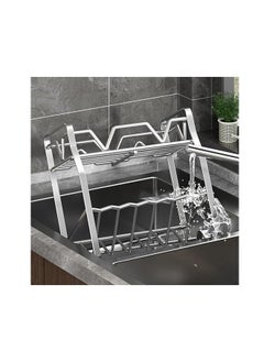 TYCOM Spice Rack Kitchen Shelf Organizer Countertop 2 Tier Large Standing Seasoning Rack for Storage Spice Kitchen Spice Organizer Spice Holder 2 Tier Silver.  - Image 4