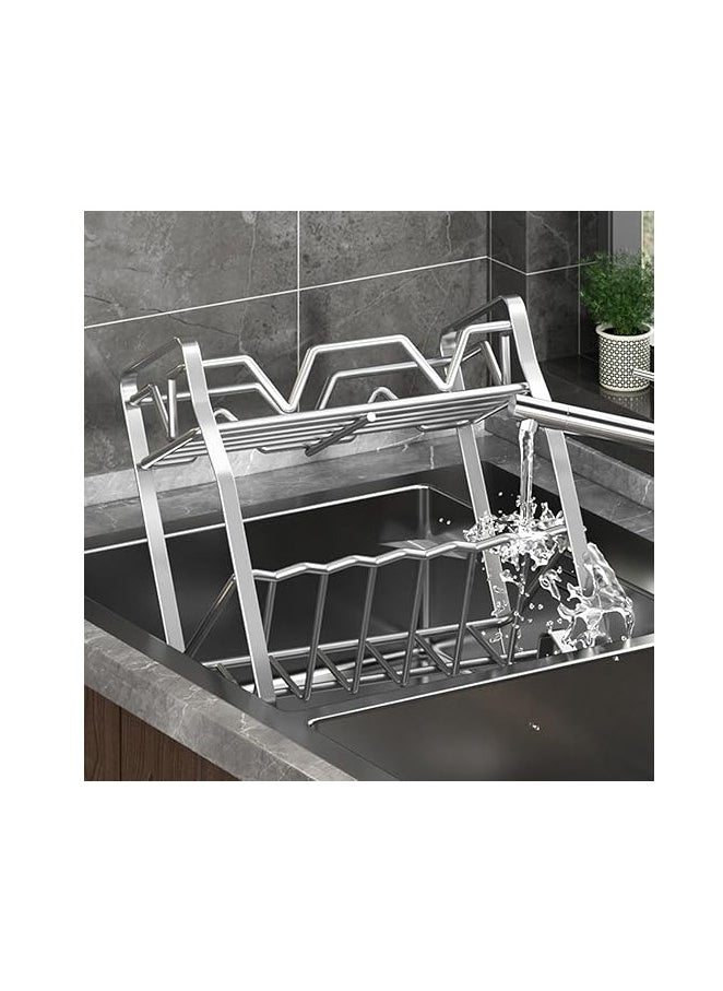 TYCOM Spice Rack Kitchen Shelf Organizer Countertop 2 Tier Large Standing Seasoning Rack for Storage Spice Kitchen Spice Organizer Spice Holder 2 Tier Silver.  - Image 4