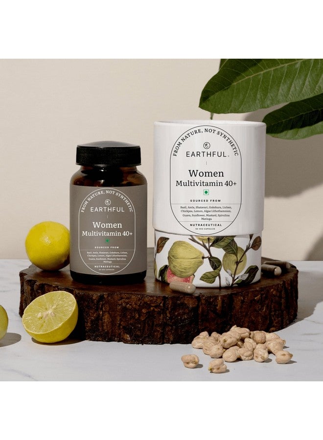 Earthful Multivitamin for Women 40+, 50+, Nearing Menopause | Improved Immunity, Hormonal Health, Skin, Hair & Bone Health | 100% Natural and Plant Based with 12 Vital Vitamins, Herbs | 60 Capsules - Image 2
