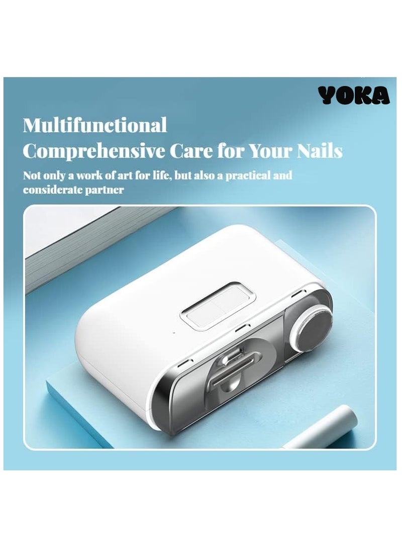 يوكا مقص أظافر كهربائي 2 في 1، مع ضوء LED ومبرد أظافر أوتوماتيكي، قاطع ومبرد أظافر، للعناية بالأظافر للأطفال والكبار، أدوات مانيكير صغيرة - Image 3