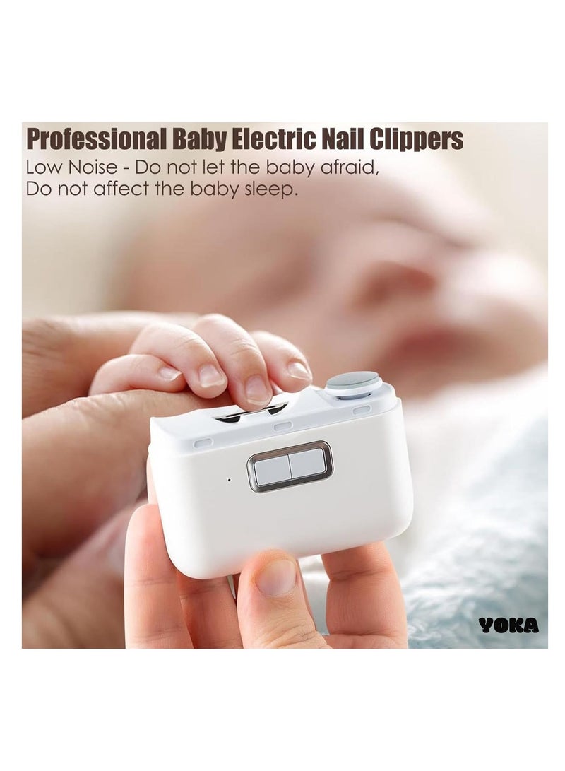 يوكا مقص أظافر كهربائي 2 في 1، مع ضوء LED ومبرد أظافر أوتوماتيكي، قاطع ومبرد أظافر، للعناية بالأظافر للأطفال والكبار، أدوات مانيكير صغيرة - Image 1