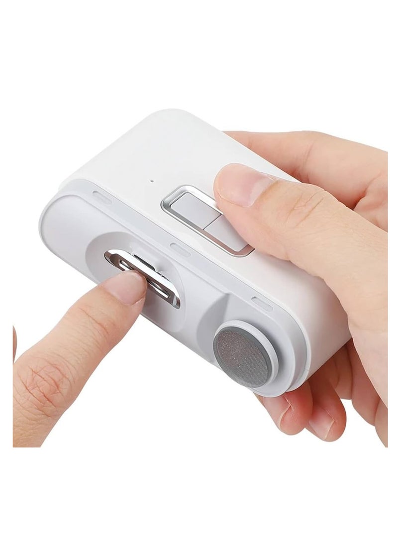 يوكا مقص أظافر كهربائي 2 في 1، مع ضوء LED ومبرد أظافر أوتوماتيكي، قاطع ومبرد أظافر، للعناية بالأظافر للأطفال والكبار، أدوات مانيكير صغيرة - Image 2