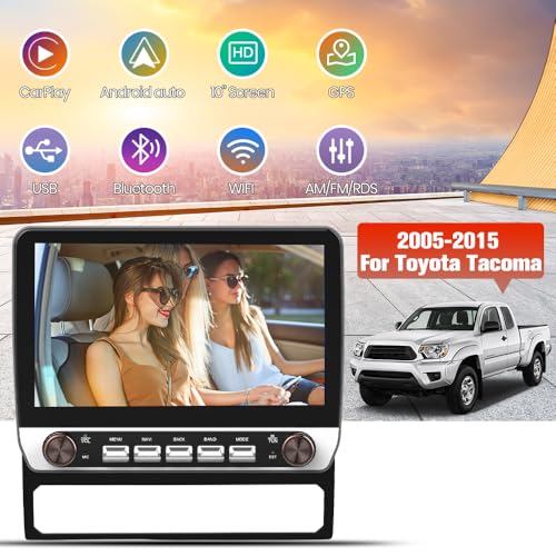 AWESAFE 10" for Toyota Tacoma Radio Upgrade 2005-2015, Touch Screen Tacoma Radio Android 13 Head Unit with Wireless CarPlay/Android Auto/AM/FM/DSP-2GB+64GB - Image 2
