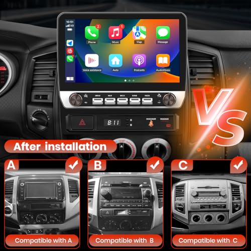 AWESAFE 10" for Toyota Tacoma Radio Upgrade 2005-2015, Touch Screen Tacoma Radio Android 13 Head Unit with Wireless CarPlay/Android Auto/AM/FM/DSP-2GB+64GB - Image 3
