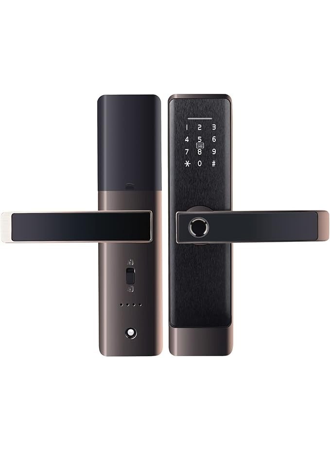 Nomeregan Smart Lock, Smart Door Lock, Keyless Entry Door Lock Compatible with Alexa & Google, Fingerprint Door Lock, Bluetooth Electronic Deadbolt, Easy Installation for Front Door, Home, Office, Airbnb, black - Image 1