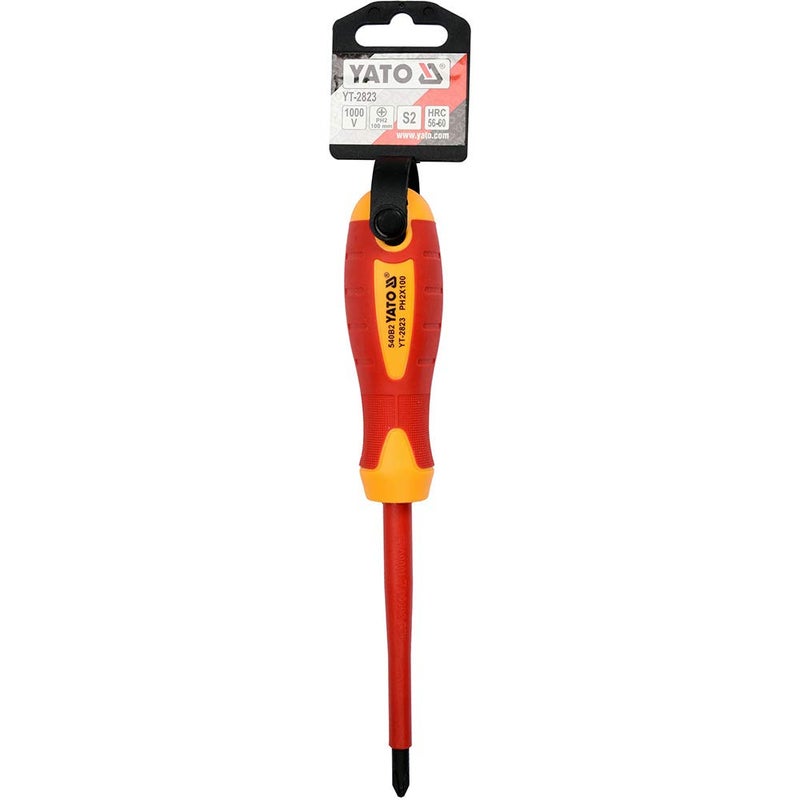 Yato Yato YT-2823 PH2 X 100 mm Insulated Screwdriver |Screw driver Set for Home|Screw Driver Kit|Screwdriver Machine|Industrial Tools|Furniture Tools|Hand Tools|Torx Screwdriver Kit|Carpenter tools, Multicolour - Image 3