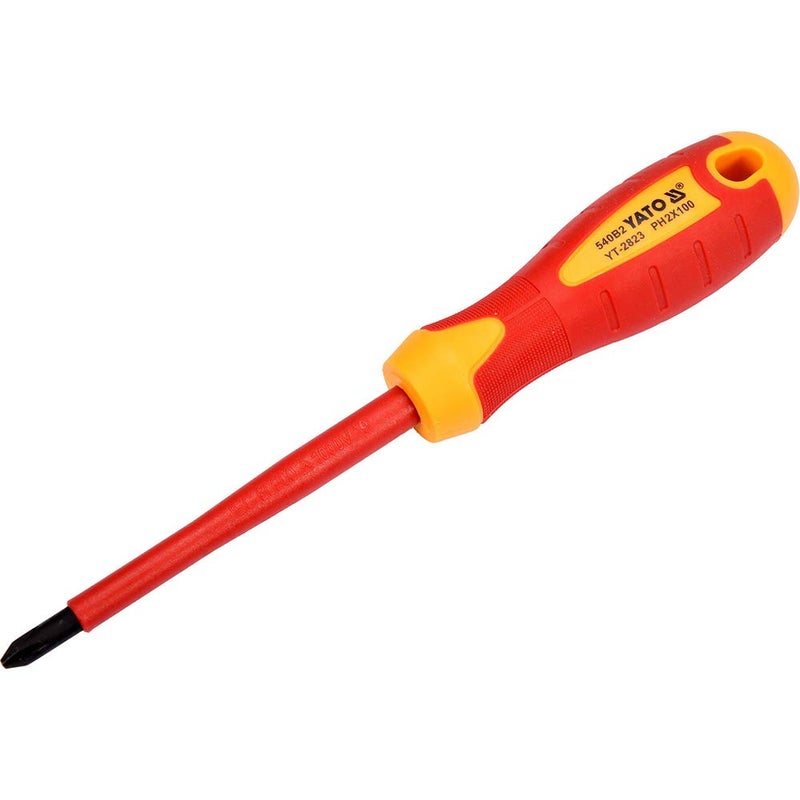 Yato Yato YT-2823 PH2 X 100 mm Insulated Screwdriver |Screw driver Set for Home|Screw Driver Kit|Screwdriver Machine|Industrial Tools|Furniture Tools|Hand Tools|Torx Screwdriver Kit|Carpenter tools, Multicolour - Image 2
