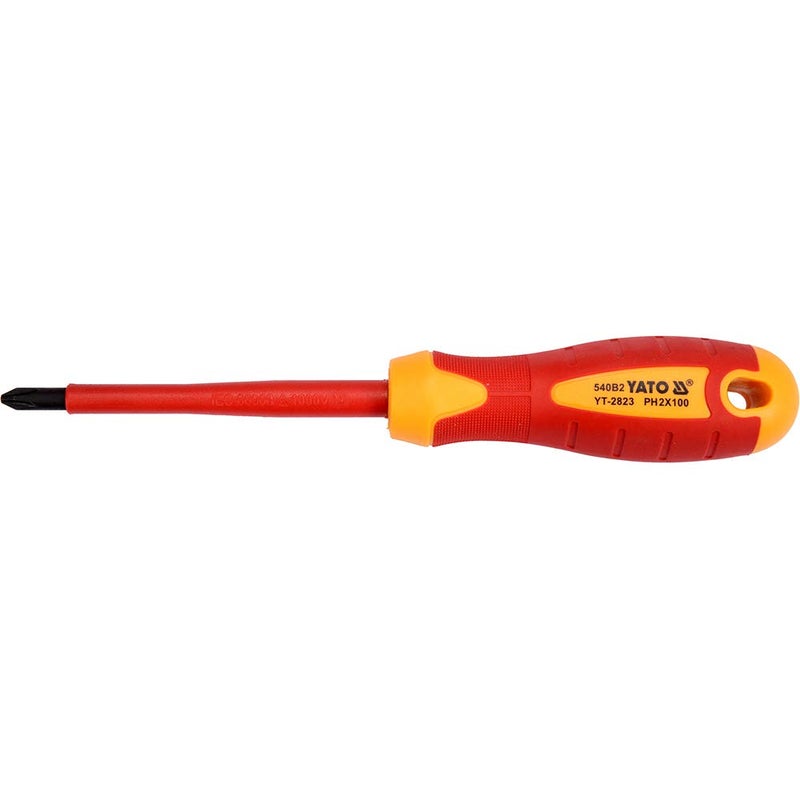 Yato Yato YT-2823 PH2 X 100 mm Insulated Screwdriver |Screw driver Set for Home|Screw Driver Kit|Screwdriver Machine|Industrial Tools|Furniture Tools|Hand Tools|Torx Screwdriver Kit|Carpenter tools, Multicolour - Image 1