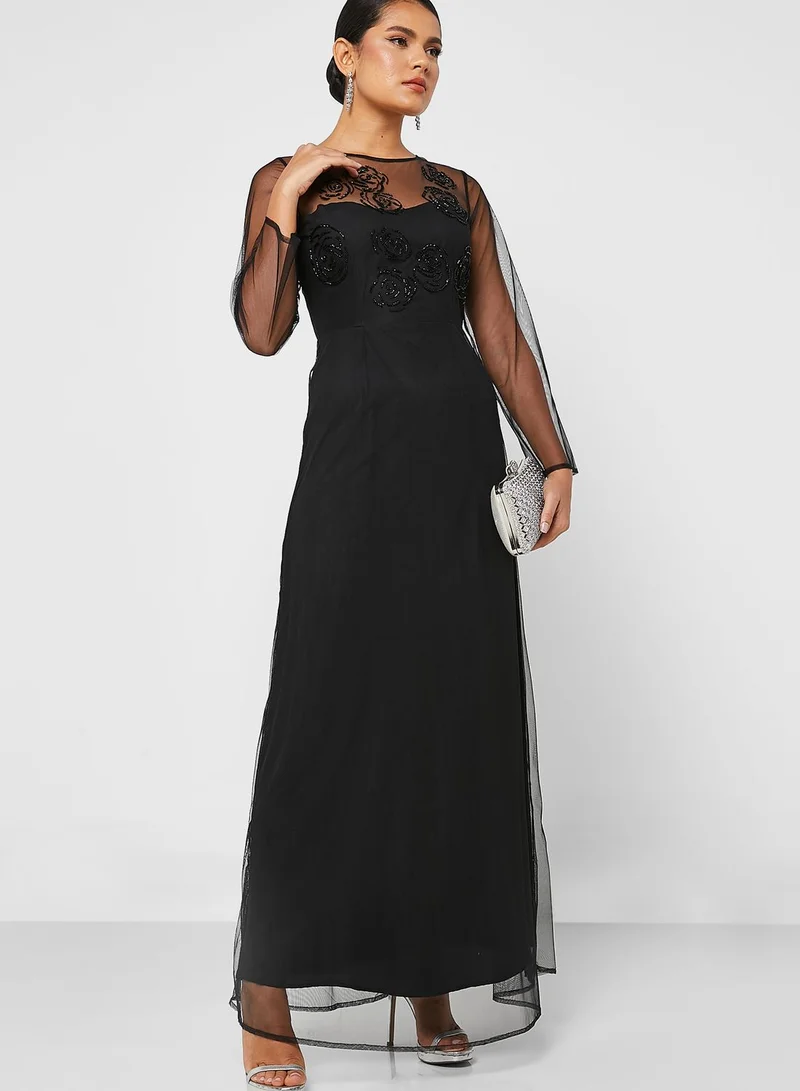 Khizana Embellished Mesh Dress