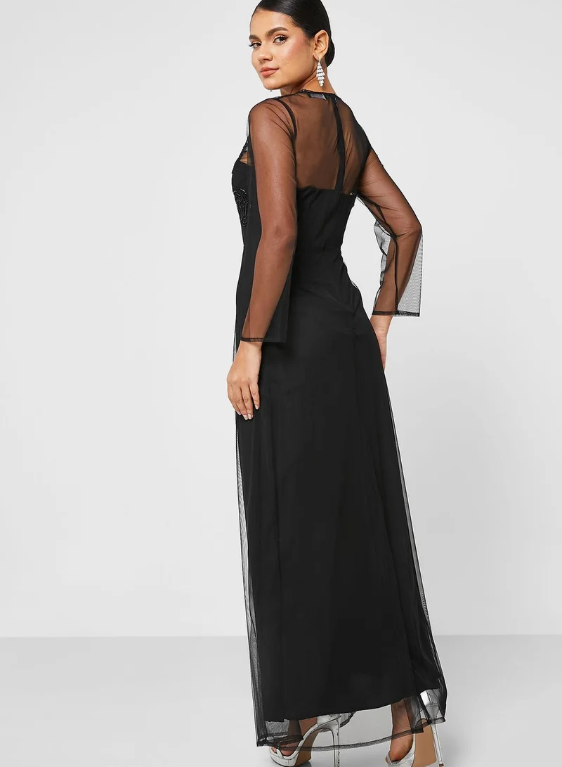 Khizana Embellished Mesh Dress
