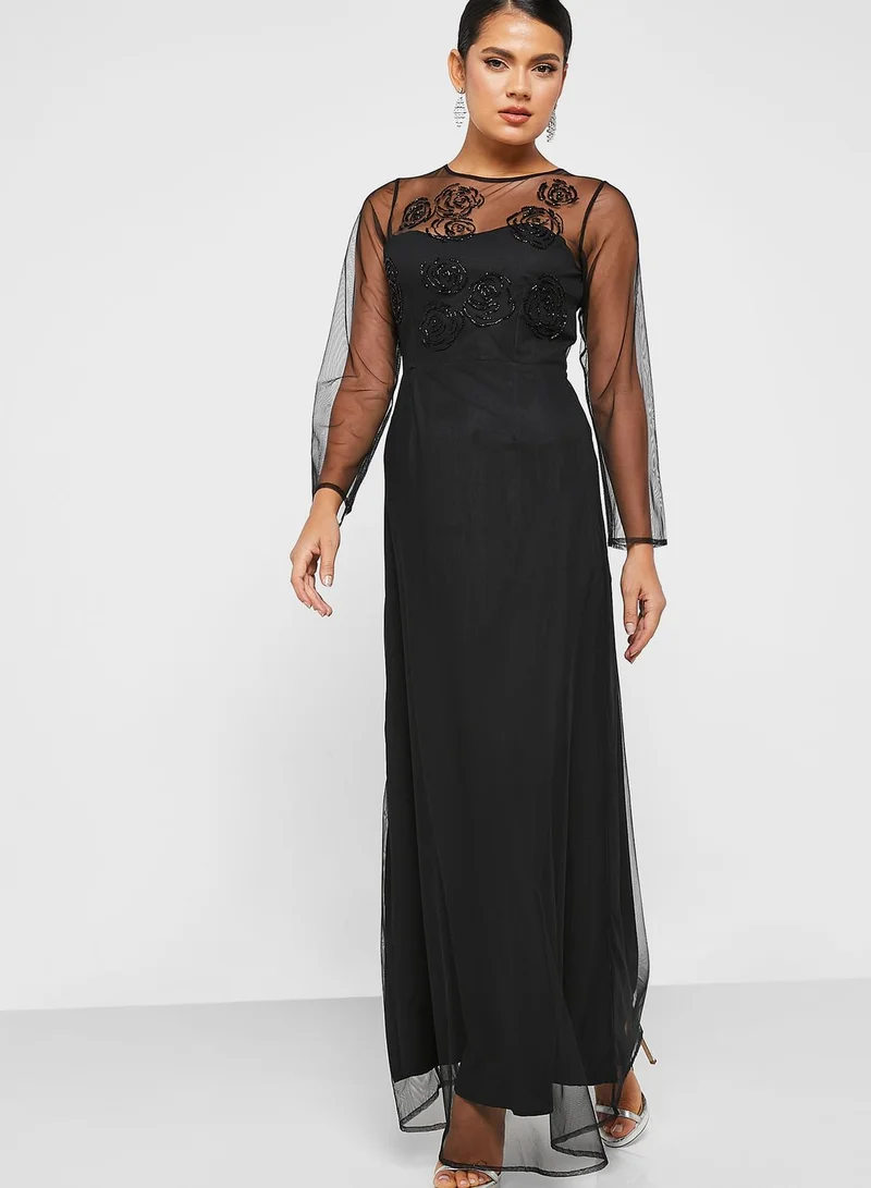 Khizana Embellished Mesh Dress