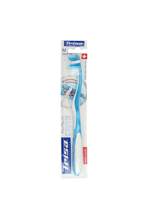 TRISA - Perfect White Medium Toothbrush (Assorted Color) - Image 1