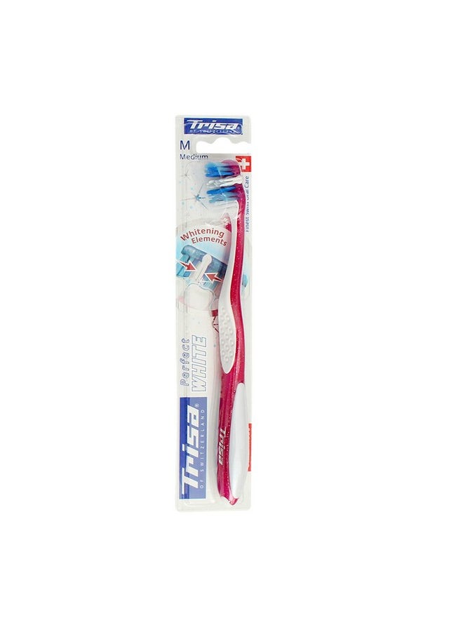 TRISA - Perfect White Medium Toothbrush (Assorted Color) - Image 1