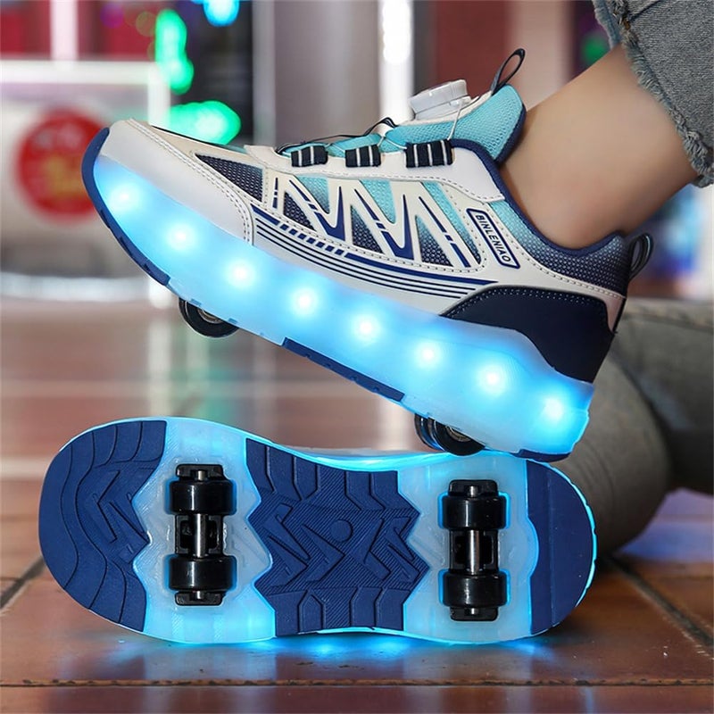 HFXC Roller Skates 4 Wheels Shoes for Kids - New Upgrade Skates Sneakers LED Light Up Rechargeable Sport Sneaker for Boys Girls Beginner More Balanced - Image 5