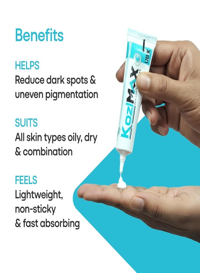 ETHIGLO Kozimax Skin Brightening Cream 9g Pack of 2 | Helps Reduce Dark Spots, Pigmentation & Uneven Skin Tone | Lightweight, Fast Absorbing Formula | With Kojic Acid Dipalmitate, Vitamin C & Arbutin - Image 2