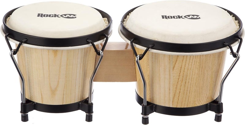 RockJam طقم طبول بونغو 7" و 8" مع حقيبة مبطنة ومفتاح ضبط - Image 4
