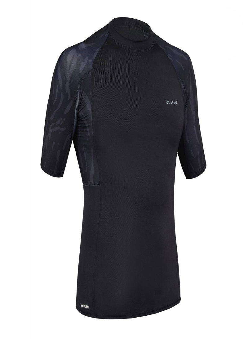 OLAIAN OLAIAN by DECATHLON, Men Surfing T-Shirt UV Protection Top- 500 Black  - Image 1