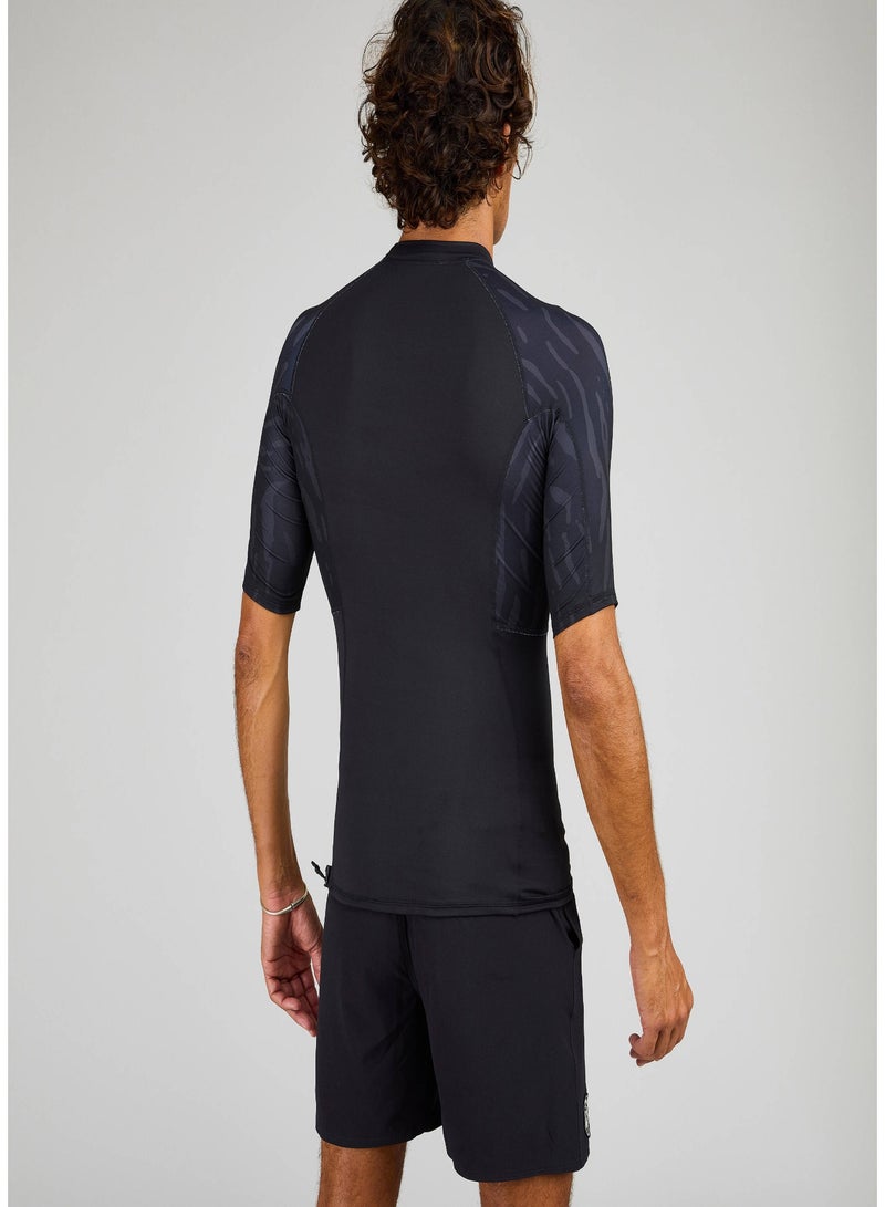 OLAIAN OLAIAN by DECATHLON, Men Surfing T-Shirt UV Protection Top- 500 Black  - Image 2
