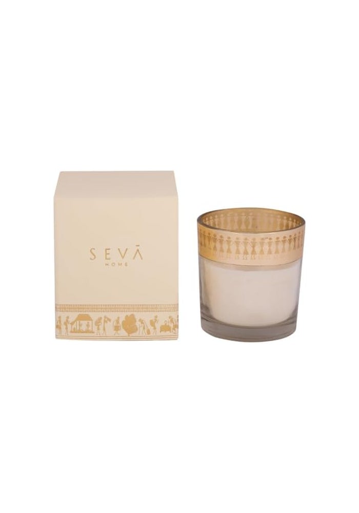 سيفا هوم شمعة معطرة من سيفا هوم - إنشانتي - ديل سي (حرير الزعفران - رقصة) | تصميم فن وورلي | احتراق لمدة 25 ساعة | شمع الصويا الطبيعي | ديكور منزلي ثقافي وهدايا فاخرة - Image 1