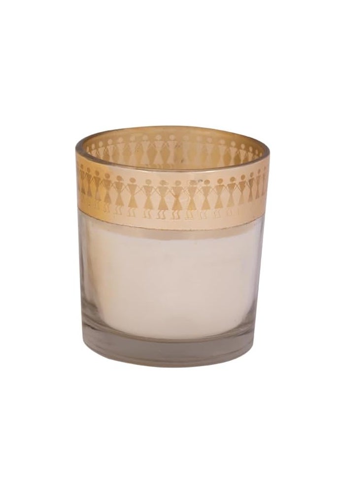 سيفا هوم شمعة معطرة من سيفا هوم - إنشانتي - ديل سي (حرير الزعفران - رقصة) | تصميم فن وورلي | احتراق لمدة 25 ساعة | شمع الصويا الطبيعي | ديكور منزلي ثقافي وهدايا فاخرة - Image 2