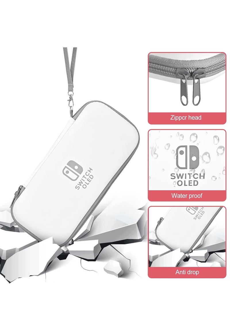 Excefore Carrying Case for Nintendo Switch & Switch OLED,Compact and Portable Storage Set with Tempered Film, Switch OLED Crystal case, Thumb Grip Accessories - Image 4
