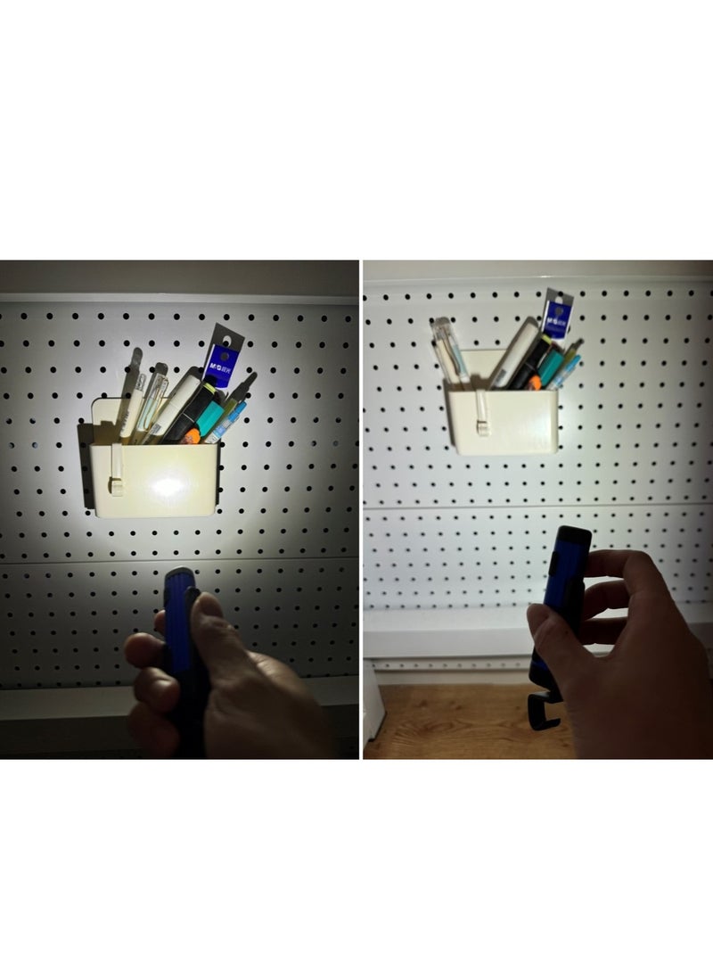 كشاف LED صغير. بحجم قلم الجيب، بحجم كف اليد، سهل الحمل مع لمبة فائقة الإضاءة. مناسب للاستخدام في الهواء الطلق، والطوارئ، والفحص، والعمل، والإصلاح. اللون: أزرق.  - Image 2