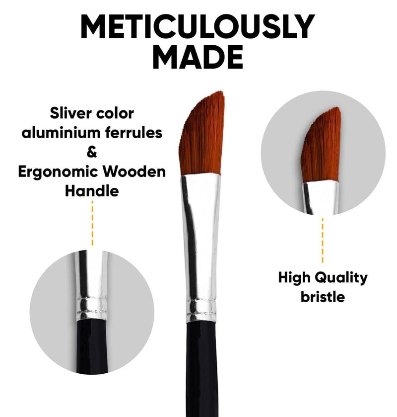 GLUN® Paint Brushes 12 Different Professional Drawing Paint Brushes, Wide and Fine Tip, Nylon Hair Artist Paintbrushes - Image 5