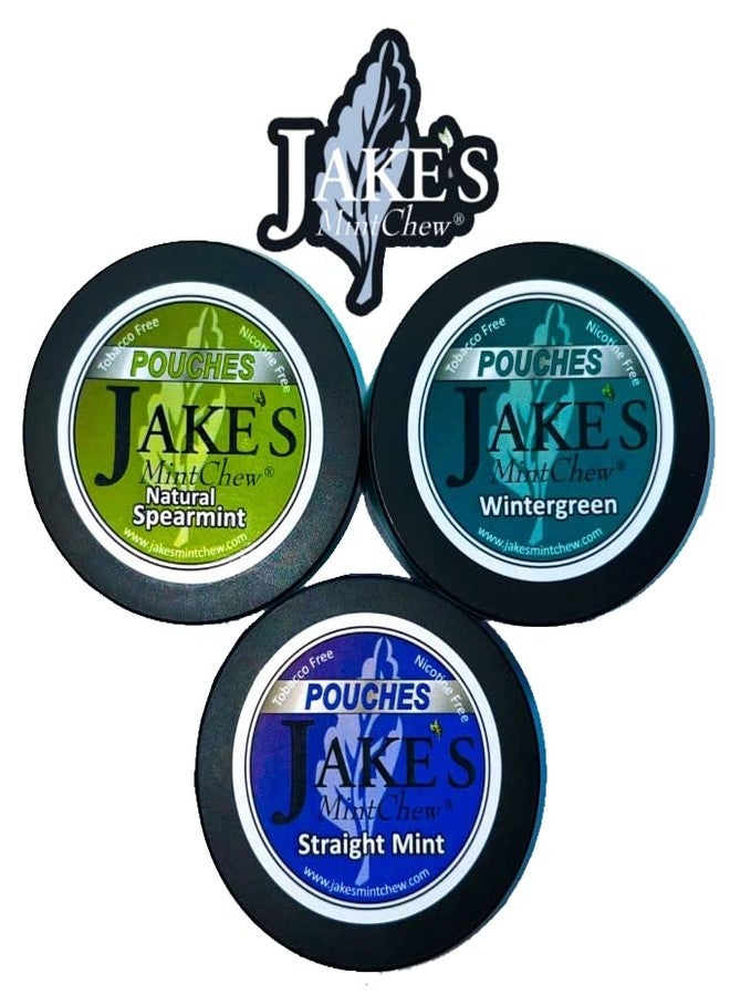 Jake's Mint Chew 3 tin variety pack "POUCHES" - Image 1