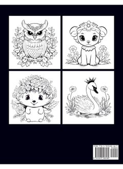 Amazing Flower Crown Animals Coloring Book: Stress Relieving Large Print Coloring Pages  - Image 1