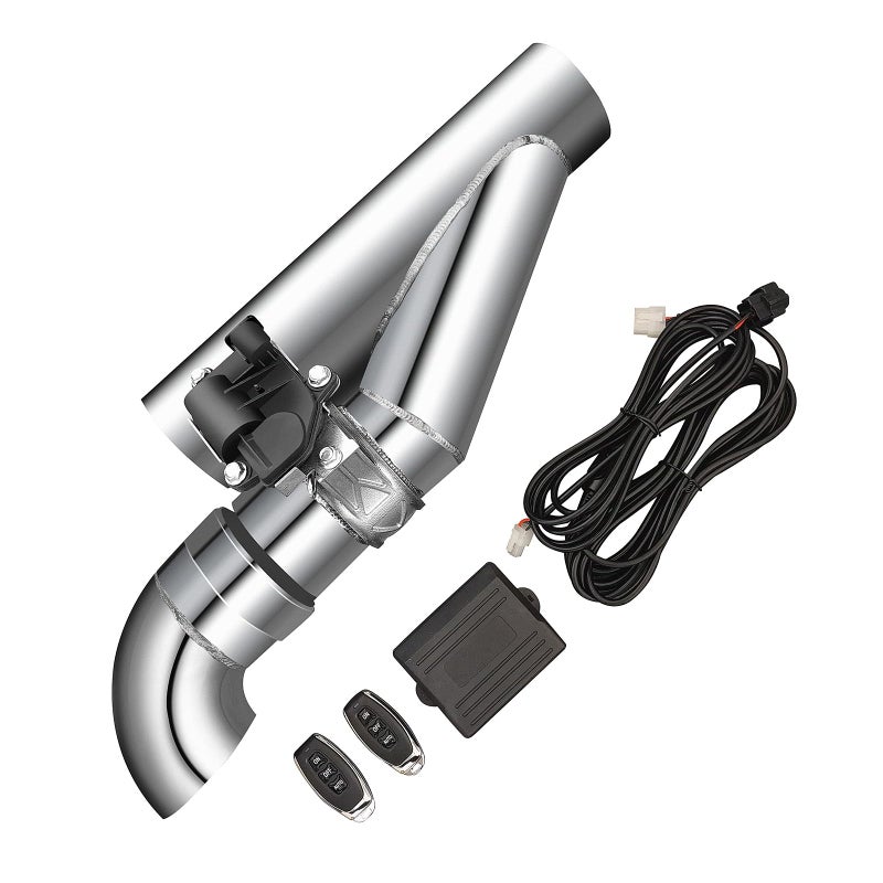 Generic Peastorm Electric Exhaust Cutout 2.5 Inch with Elbow Muffler Valvetronic Exhaust Valve Kit (1 Controller, 1 Valve)  - Image 1