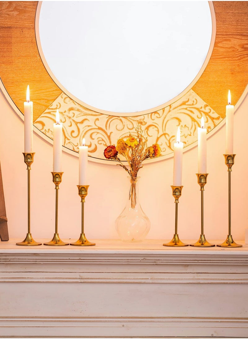 Excefore - Gold Candle Holders for Candlesticks Set of 3 Taper Candle Holders, Tall Metal Candlestick Holders for Wedding, Table Centerpiece, Home Decor, Dining, Party, Fits 3/4 inch Thick Candles - Image 1