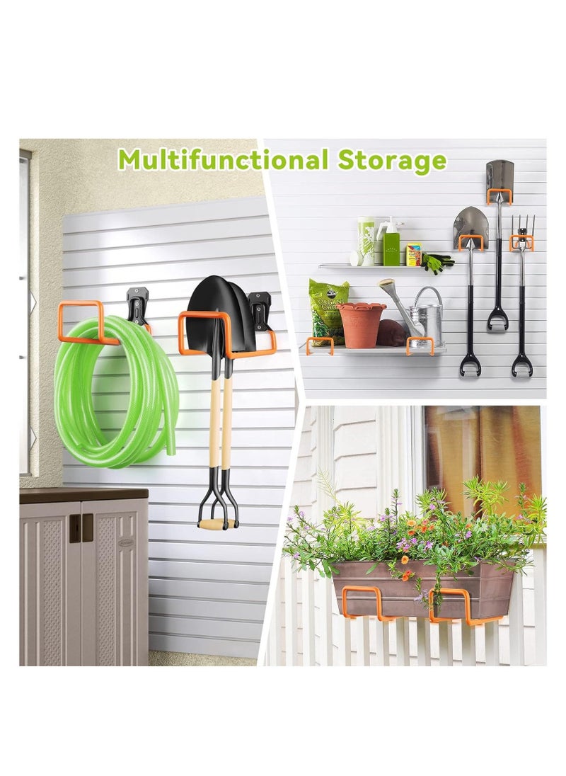 Hihonor Garden Hose Holder,  Wall Mount, Heavy Duty Garden Hose Hanger, Free Standing Metal Hose Rack for Outside Yard , Garage, Ropes etc. (2pcs Orange)  - Image 4